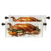 BaoNews Happy Thanksgiving Day Kitchen Valances for Windows, Turkey Pumpkin Cartoon Leaves Blackout Valances Curtains Multilayer Polyester Drapes for Kitchen Bedroom 2 Pack 52X16 Inches view 1