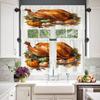 BaoNews Happy Thanksgiving Day Kitchen Valances for Windows, Turkey Pumpkin Cartoon Leaves Blackout Valances Curtains Multilayer Polyester Drapes for Kitchen Bedroom 2 Pack 52X16 Inches view 2