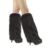 JIAHG Womens Furry Faux Fur Leg Warmers Cozy Plush Long Fleece Boot Cuff Covers for Fancy Dance Party Clubwear Costumes Props view 3