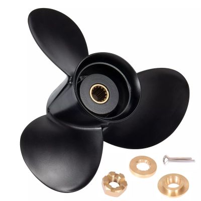 MARKGOO 0778863 Propeller for OMC Johnson Evinrude Outboard 20 25 30 35 HP Boat Motor Engine Parts 3 Blade Aluminum Prop 10.3X13 Pitch RH 14 Spline Tooth with Nut Kit 778863