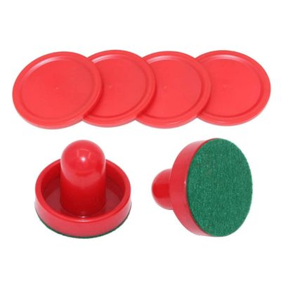 Air Hockey Pucks and Paddles, Air Hockey Pucks Air Hockey Replacement Set Ice Hockey Pushers Pucks Paddles Table Family Game Red