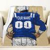 CTAOOEN Custom Flannel Blanket with Football Player with Any Name and Number, Personalized Throw Blanket with (Indianapolis) Football Team Star Art Print for Kid Adult view 1