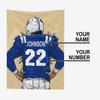 CTAOOEN Custom Flannel Blanket with Football Player with Any Name and Number, Personalized Throw Blanket with (Indianapolis) Football Team Star Art Print for Kid Adult view 2