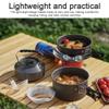 Lixada 4pcs Camping Cookware Mess Kit Camping Hiking Cookware Set Outdoor Portable Picnic Cookware Kit Alumina Pot Frying Pan Set Travel Cooking Accessory for Backpacking Hiking Picnic view 3