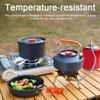 Lixada 4pcs Camping Cookware Mess Kit Camping Hiking Cookware Set Outdoor Portable Picnic Cookware Kit Alumina Pot Frying Pan Set Travel Cooking Accessory for Backpacking Hiking Picnic view 4