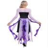 Oyolan Halloween Twisted Witch Costume for Women Mermaid Cosplay Costumes Vintage Cocktail Party Maxi Dress Purple Large view 2