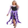 Oyolan Halloween Twisted Witch Costume for Women Mermaid Cosplay Costumes Vintage Cocktail Party Maxi Dress Purple Large view 4