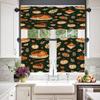 BaoNews Thanksgiving Seamless Pattern Kitchen Valances for Windows, Apple Pear Leaves Pumpkin Blackout Valances Curtains Multilayer Polyester Drapes for Kitchen Bedroom 2 Pack 52X16 Inches view 2
