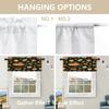 BaoNews Thanksgiving Seamless Pattern Kitchen Valances for Windows, Apple Pear Leaves Pumpkin Blackout Valances Curtains Multilayer Polyester Drapes for Kitchen Bedroom 2 Pack 52X16 Inches view 4