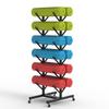 YXCUSAM Yoga Mat Stand, Floor Standing Rolling Foam Roller Cart with Lockable Wheels, Suitable for Gym, Yoga Studio (Black 6 Tier) view 1