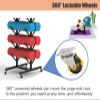 YXCUSAM Yoga Mat Stand, Floor Standing Rolling Foam Roller Cart with Lockable Wheels, Suitable for Gym, Yoga Studio (Black 6 Tier) view 4