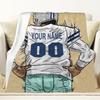 CTAOOEN Custom Flannel Blanket with Football Player with Any Name and Number, Personalized Throw Blanket with (Dallas) Football Team Star Art Print for Kid Adult view 1