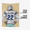 CTAOOEN Custom Flannel Blanket with Football Player with Any Name and Number, Personalized Throw Blanket with (Dallas) Football Team Star Art Print for Kid Adult view 2