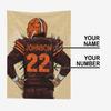 CTAOOEN Custom Flannel Blanket with Football Player with Any Name and Number, Personalized Throw Blanket with (Cleveland) Football Team Star Art Print for Kid Adult view 2