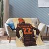 CTAOOEN Custom Flannel Blanket with Football Player with Any Name and Number, Personalized Throw Blanket with (Cleveland) Football Team Star Art Print for Kid Adult view 3