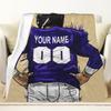 CTAOOEN Custom Flannel Blanket with Football Player with Any Name and Number, Personalized Throw Blanket with (Baltimore) Football Team Star Art Print for Kid Adult view 1