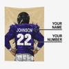CTAOOEN Custom Flannel Blanket with Football Player with Any Name and Number, Personalized Throw Blanket with (Baltimore) Football Team Star Art Print for Kid Adult view 2