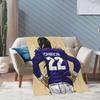 CTAOOEN Custom Flannel Blanket with Football Player with Any Name and Number, Personalized Throw Blanket with (Baltimore) Football Team Star Art Print for Kid Adult view 3