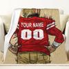 CTAOOEN Custom Flannel Blanket with Football Player with Any Name and Number, Personalized Throw Blanket with (San Francisco) Football Team Star Art Print for Kid Adult view 1