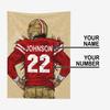 CTAOOEN Custom Flannel Blanket with Football Player with Any Name and Number, Personalized Throw Blanket with (San Francisco) Football Team Star Art Print for Kid Adult view 2