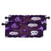 BaoNews Halloween Seamless Ghosts Kitchen Valances for Windows, Spider Web On Purple Blackout Valances Curtains Multilayer Polyester Drapes for Kitchen Bedroom 2 Pack 52X16 Inches view 1