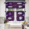 BaoNews Halloween Seamless Ghosts Kitchen Valances for Windows, Spider Web On Purple Blackout Valances Curtains Multilayer Polyester Drapes for Kitchen Bedroom 2 Pack 52X16 Inches view 2