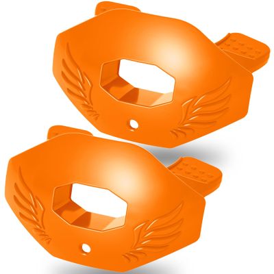 2Pcs Mouth Guard Football, Foot Ball Mouth Guard Youth, Foot Ball Mouthpiece with Strap,No Boil, Soft and Durable, Maximum Breathing Channel,Fits Adult,Youth Hockey Football Rugby(Orange)