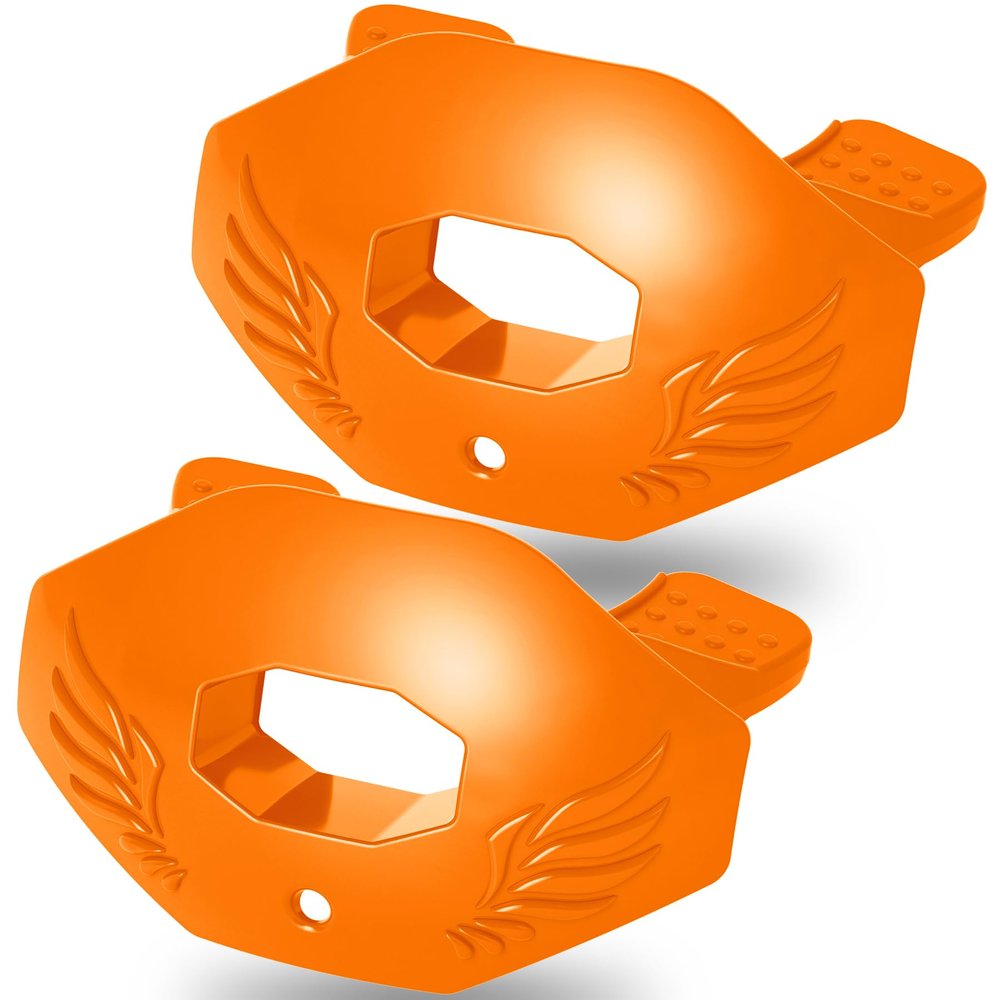 2Pcs Mouth Guard Football, Foot Ball Mouth Guard Youth, Foot Ball Mouthpiece with Strap,No Boil, Soft and Durable, Maximum Breathing Channel,Fits Adult,Youth Hockey Football Rugby(Orange)