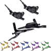 Startbuymore 4 Pistons Hydraulic Disc Brake Set, Aluminum Alloy Hydraulic Disc Brakes Compatible With For Road & Mountain Bike(Green) view 2