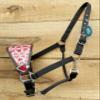 MOUSM Bronc Halter with Heart Conchos & Red Stones | Heart Print Design | Real Genuine Argentine Cow Leather view 2
