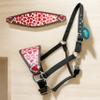 MOUSM Bronc Halter with Heart Conchos & Red Stones | Heart Print Design | Real Genuine Argentine Cow Leather view 3