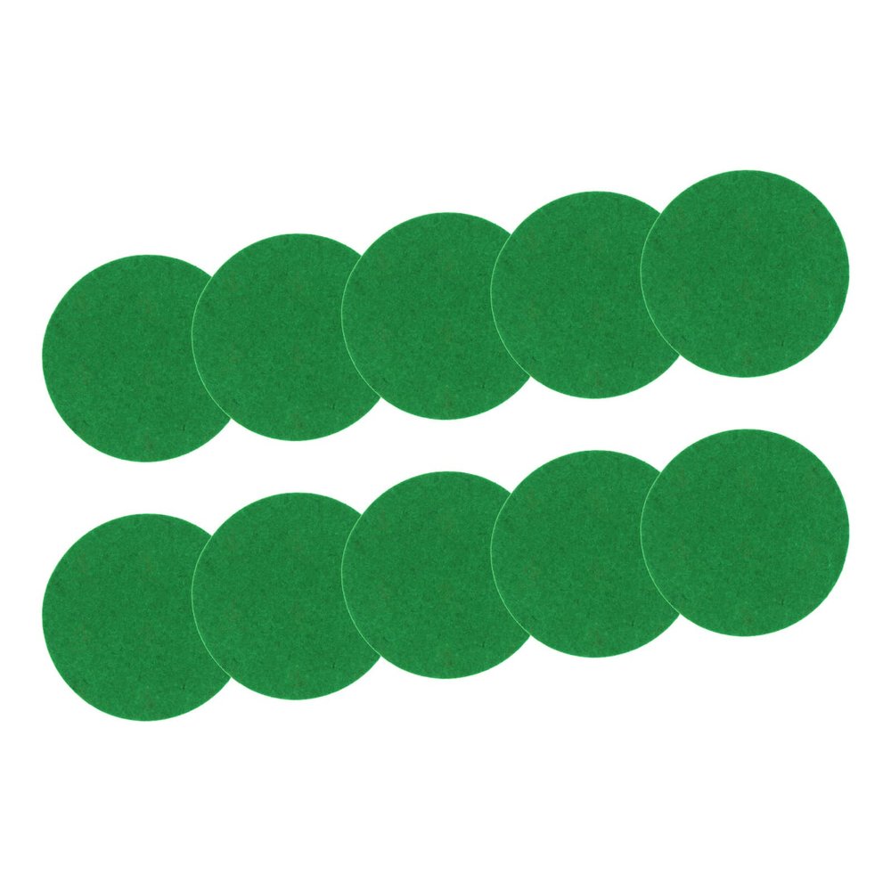 Ldabrye 10Pcs Air Hockey Felt Pad Replacement Air Hockey Pusher Pad Green Self Adhesive Felt Sticker Easy to Use