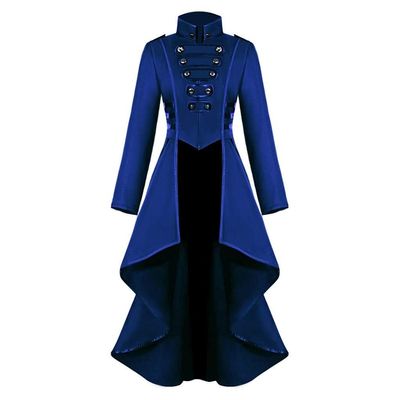 SACFOF Renaissance Steampunk Tailcoat Halloween Costumes for Women, Victorian Medieval Pirate Vampire Gothic Irregular Coats