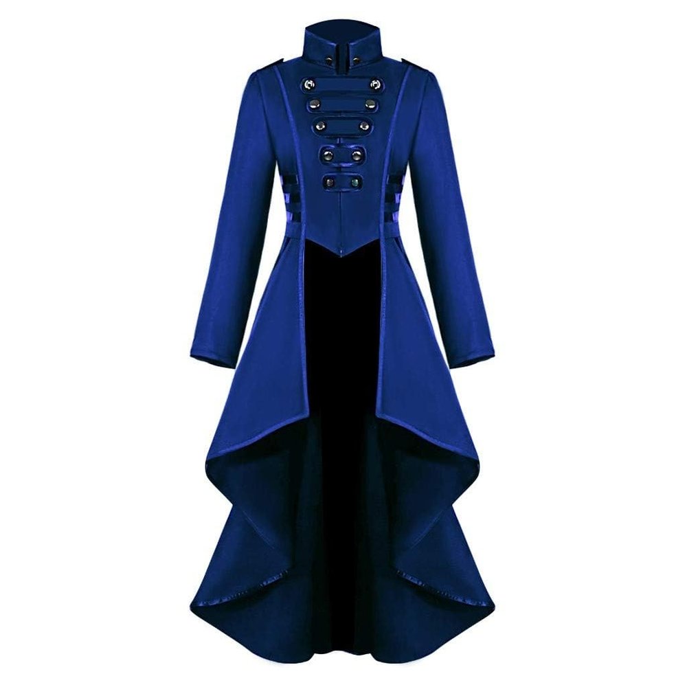 SACFOF Renaissance Steampunk Tailcoat Halloween Costumes for Women, Victorian Medieval Pirate Vampire Gothic Irregular Coats