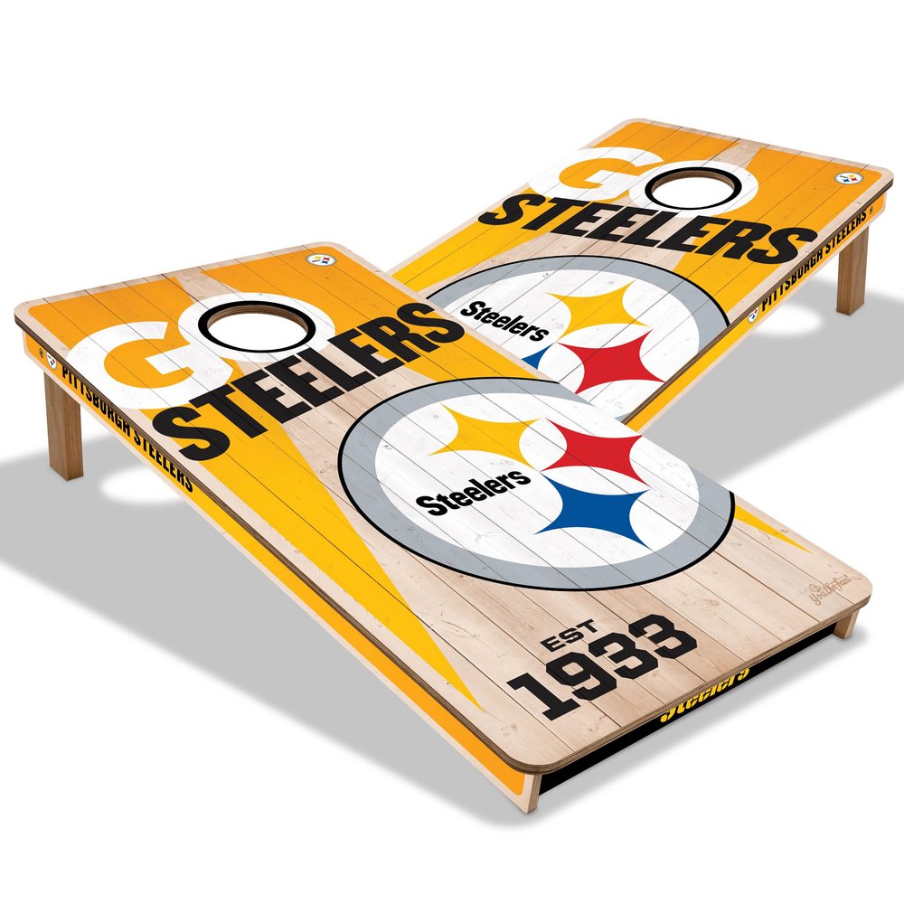 YouTheFan NFL Pittsburgh Steelers 2 x 4 Professional Wood Cornhole Game