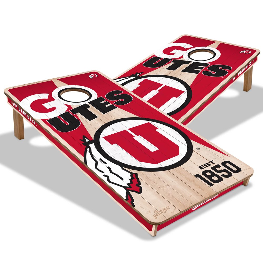 YouTheFan NCAA Utah Utes 2 x 4 Professional Wood Cornhole Game
