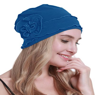 osvyo Chemo Headwear Turban Cap for Women - Cancer Beanie Hair Loss Sealed Packaging DEEP SEA Blue
