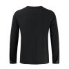 Men's Cotton Linen Button Down Solid Shirt Casual Stylish Long Sleeve Henley Shirt Business Beach Dress Shirts (Large,Black) view 3