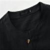 Men's Cotton Linen Button Down Solid Shirt Casual Stylish Long Sleeve Henley Shirt Business Beach Dress Shirts (Large,Black) view 4