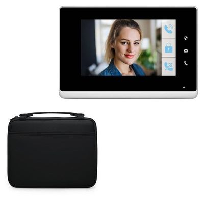 BoxWave Case Compatible with Lanbon Digital Video Indoor Phone 7 in (L8-PAC1) - Hard Shell Briefcase, Slim Messenger Bag Briefcase Cover Side Pockets - Jet Black