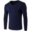 Men's Long Sleeve Crewneck Shirts Soft Stretch Cotton Athletic Tees Lightweight Fashion Casual Pullover Top (4X-Large,Dark Blue) view 1