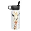 Clever Giraffe 18oz Insulated Sports Kettle, Outdoor Sport Gym Stainless Steel Water Bottle With Straw Lid view 2