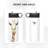 Clever Giraffe 18oz Insulated Sports Kettle, Outdoor Sport Gym Stainless Steel Water Bottle With Straw Lid view 4