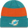 NFL Kids Youth 8-20 Officially Licensed Team Color Primary Logo Basic Sport Knit Cold Weather Cuffed Beanie Hat - Miami Dolphins - Aqua view 1