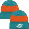 NFL Kids Youth 8-20 Officially Licensed Team Color Primary Logo Basic Sport Knit Cold Weather Cuffed Beanie Hat - Miami Dolphins - Aqua view 2