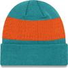NFL Kids Youth 8-20 Officially Licensed Team Color Primary Logo Basic Sport Knit Cold Weather Cuffed Beanie Hat - Miami Dolphins - Aqua view 3