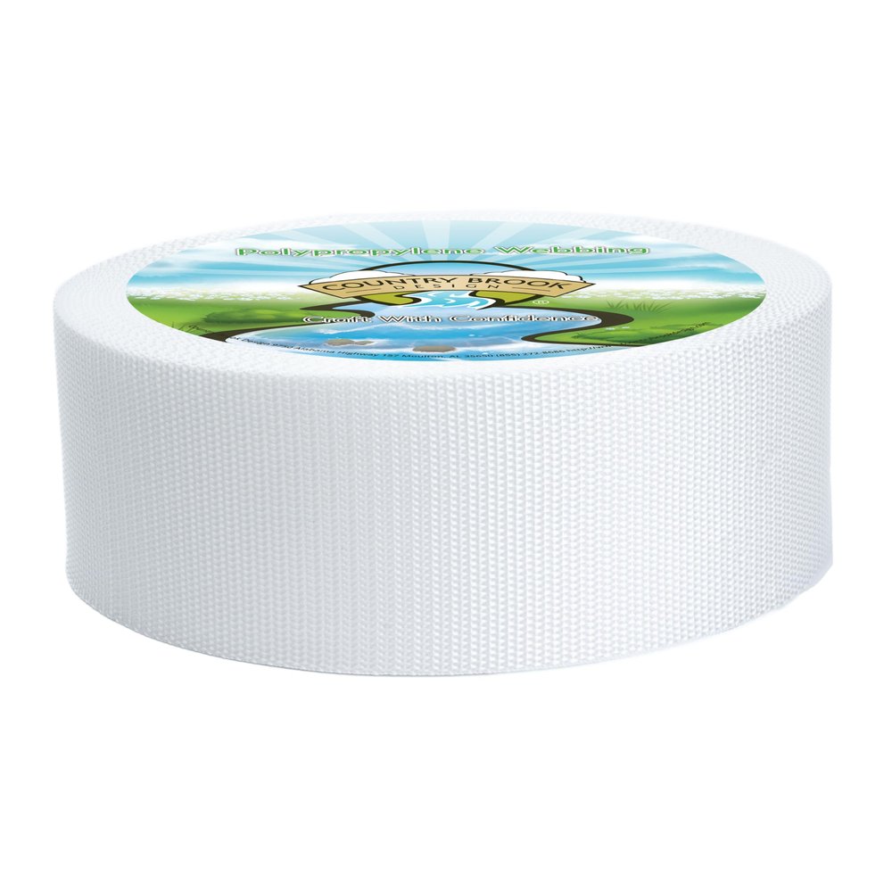 Country Brook Design - 3 Inch White Heavy Polypropylene (Polypro) Webbing, 25 Yards