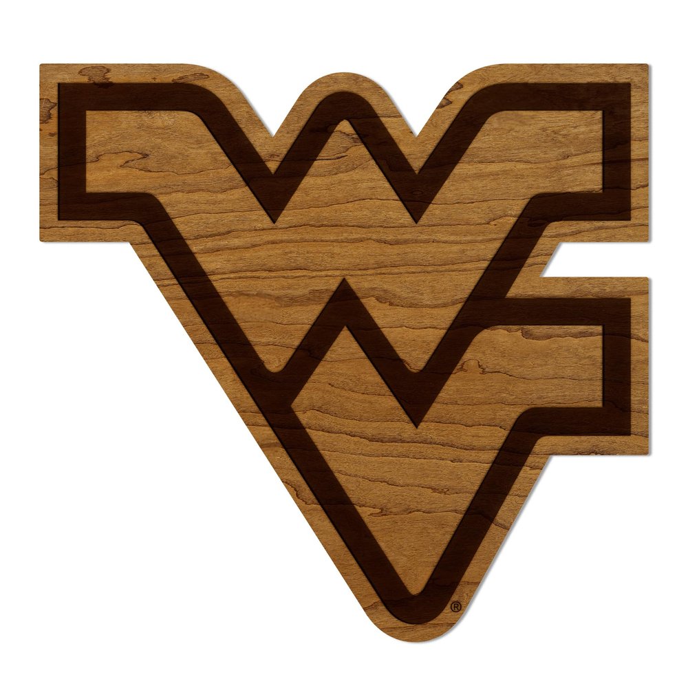 LazerEdge West Virginia Mountaineers Wooden Wall Art Officially Licensed College Decor Laser-Etched Hanging Sign Cherry Wood