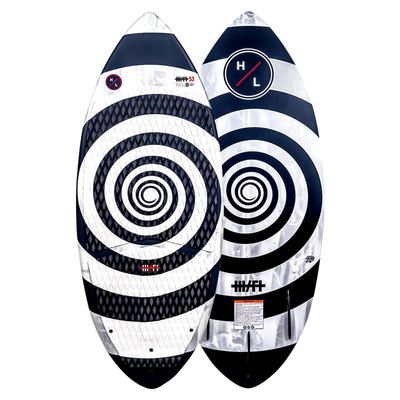 Hyperlite Hi-Fi 53" Wakesurf Board - Skim Style Wakesurfer - DuraShell Construction w/ EPS Core - Diamond Machine EVA Traction - P-Wing