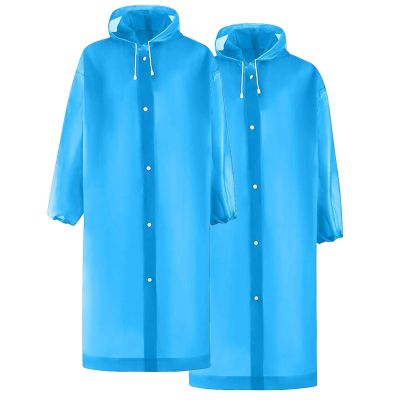 2 PC Raincoats for Adults Reusable Lightweight Rain Poncho Waterproof Outdoor Hiking Hooded Rain Coat for Women Men